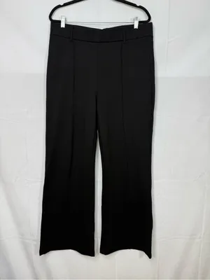 Quince Ultra-Stretch Ponte Flare Leg Pants Black 30” Inseam Office Career thumbnail 3