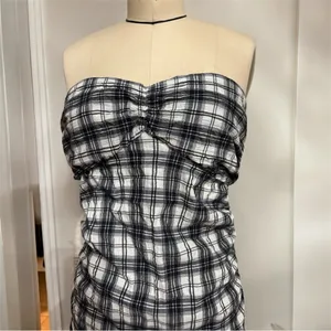 Free People Brandie Plaid Strapless Midi Dress Size Small thumbnail 8