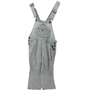 Faherty Topsail Overalls Denim Adjustable Pockets Railroad Stripe Blue White S thumbnail 2