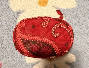 Vera Bradley Red Quilted Cosmetic Bag thumbnail 4