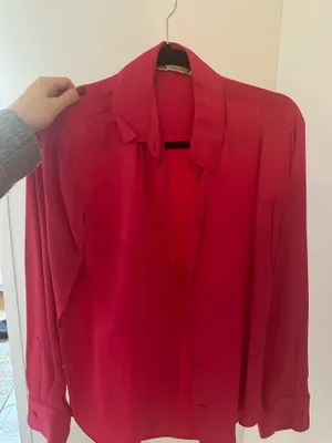 ZARA Pink Button Down Satin Blouse thumbnail 3