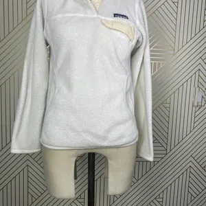 Patagonia Re-Tool Snap-T Fleece Pullover‎ Hoodie Sweatshirt Cream Size US XS thumbnail 7