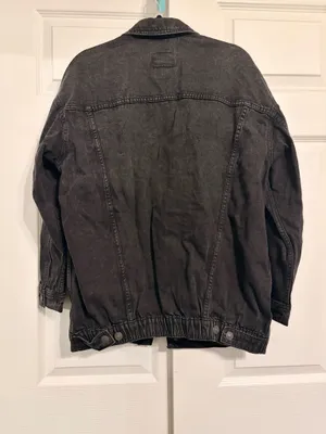 American Eagle Black Denim Jacket thumbnail 6