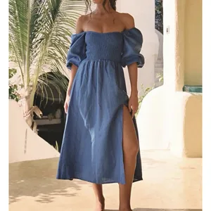 Turquoise Lane The Label Orange Linen Dress ASO Isabelle Mathers Summer Balloon thumbnail 6