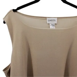 Chico's Travelers Gold Sparkle‎ Camisole Tank Summer Capsule Luxury Travel 3 XL thumbnail 3