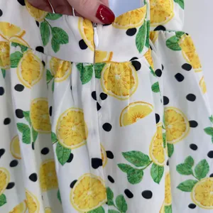 Womens Lemon Print Maxi Dress Halter Neck Size S Slit White‎ Yellow Fun Party thumbnail 8