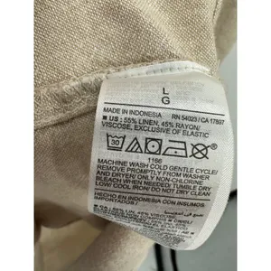 Old Navy Cream Flax Linen Midi Dress Women‎ Sz L Lagenlook Coastal Cottagecore thumbnail 7