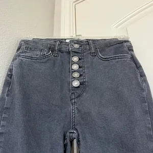 Free People Sabrina Button Front High Waisted Skinny Washed Black Gray Size 25 thumbnail 12