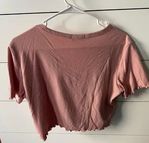 blush crop button tee thumbnail 2