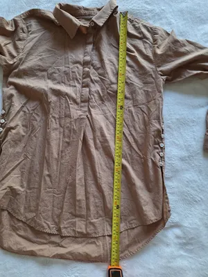 Anthropologie Charlie Side Button Tunic Shirt Brown Tan Sz S Cotton thumbnail 11
