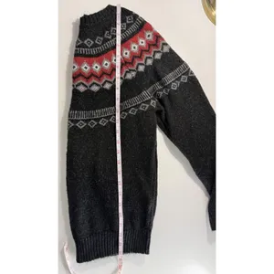 Weatherproof Vintage Fair Isle Sweater Charcoal Red Cozy Cabincore Knit Smallll‎ thumbnail 6