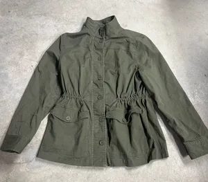 Frye Green Utility Jacket Cargo Full Zip Button Up Drawstring Waist Size XL thumbnail 1