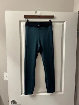 Alo Yoga Teal Leggings with Black Felt Trim thumbnail 3