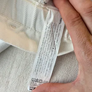 Zara White High Waisted Paperbag Denim‎ Jeans Tapered Leg XS thumbnail 2