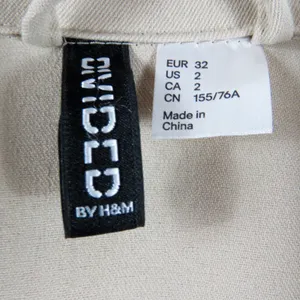 H&M Divided Beige Black Colorblock Blazer Jacket Size 2 XS Minimalist Classic thumbnail 4