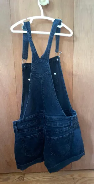 Denim Overall Shorts Black Size M thumbnail 2