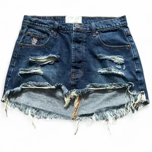 One Teaspoon Junkyard Low Waist Jean Skirt Sz 26 Distressed Low Rise Mini Denim thumbnail 1