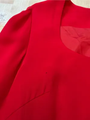 Hugo Buscati Red Silk Long Sleeve Dress thumbnail 4