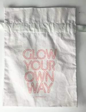 Sephora Glow Your Own Way Drawstring Cloth MakeUp Delicates Travel Bag White New thumbnail 1