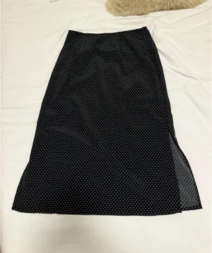 Kathie Lee Collection Black Polka Dot Maxi Skirt thumbnail 2