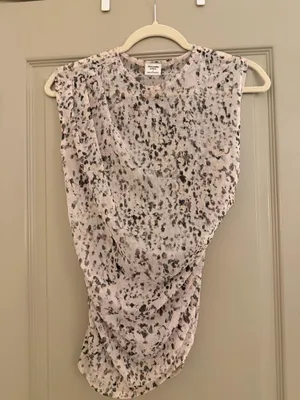 Abercrombie & Fitch leopard print draped mesh top in size S thumbnail 2