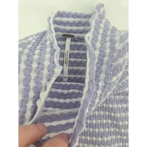 Free People Tank Top Womens XS Purple Striped Mock Neck Textured Knit Sleeveless thumbnail 3