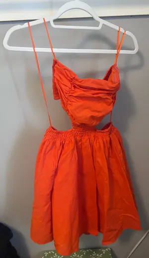 Mabel Burnt Orange Cutout Dress thumbnail 6