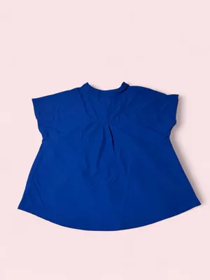 Blue Women's V-Neck Scrub Top - climate right by Cuddl duds thumbnail 2
