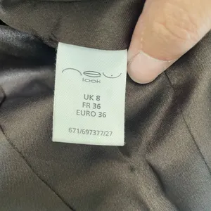 New Look Vintage y2k 2000's 100% Leather Button Up Jacket Blazer Brown Size US 4 thumbnail 8