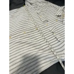 Madewell Perfect Fit Shirt Sz:M Coastal Striped Button Down crushed gauze finish thumbnail 3