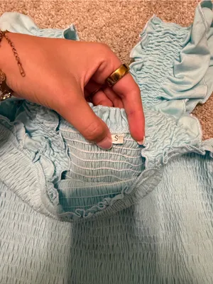 Light Blue Ruffle Strap Sundress thumbnail 2