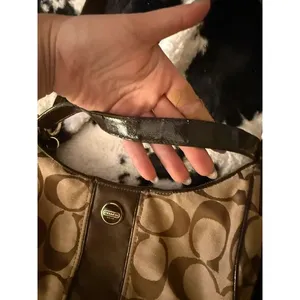 Vintage Coach Signature Stripe Hobo thumbnail 8