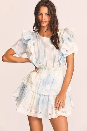 LoveShackFancy Lily Pond Natural Hand Dye Natasha Tie-Dye Mini Dress thumbnail 1