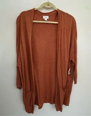 New Old Navy Pumpkin Burnt Orange Open Front Carfugan Size XL thumbnail 1