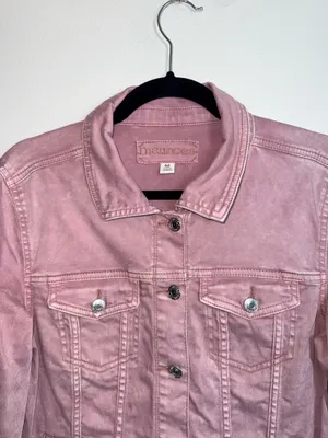 Maurices Blush Pink Denim Jacket Collared Button Front thumbnail 3