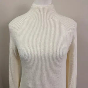 Abercrombie & Fitch Cream Ribbed Mock Neck Long Sleeve Sweater Dress XST NEW thumbnail 4