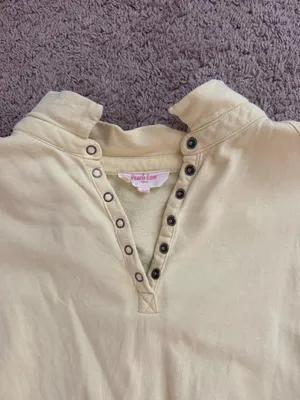Peach love yellow casual sweatshirt thumbnail 2