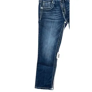Miss Me Mid Rise Boyfriend Capri Dark Wash‎ Blue Jeans 25 Western Casual thumbnail 9