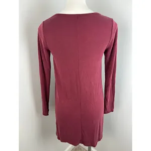Abercrombie & Fitch Red Long Sleeved V-NeckTunic Top Small thumbnail 2