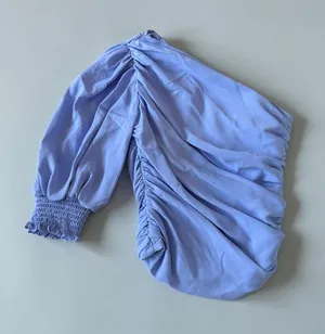 AMANDA UPRICHARD Lavender Purple One Shoulder Ruched Top Size XS thumbnail 1