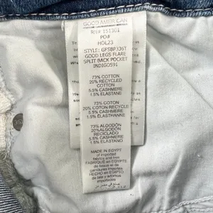 Good American Good Legs Flare Jeans Cashmere Blend Split Back Pocket Size 4 / 27 thumbnail 5