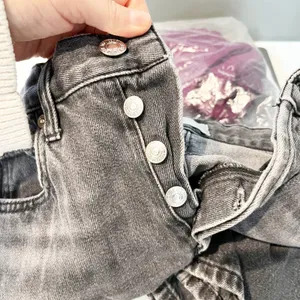 MNG Mango Gabriela High Rise Button Fly Straight Leg Cropped Jeans Black 2 thumbnail 6