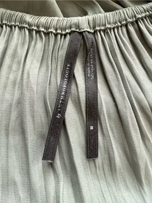 Anthropologie Women’s Halter Neck Tie Back Flowy Maxi Dress Sage Green Size M thumbnail 5