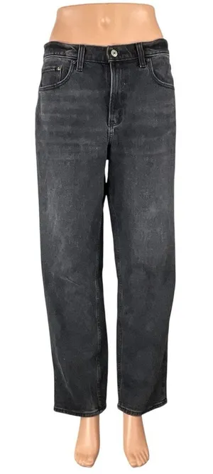 Abercrombie & Fitch The Straight Mid Rise Black Relaxed Denim Jeans Size 28 thumbnail 1
