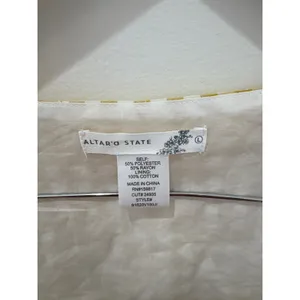 Altar'd‎ State Gingham Floral Embroidered Tie Front Vest Top Yellow White thumbnail 2