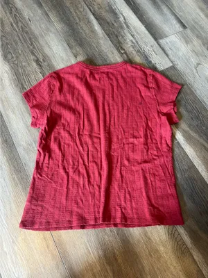 Aerie Off-Duty Pointelle Ribbed Shirt in Red thumbnail 4