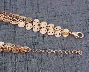 Y-Drop Choker Layer Necklace Gold Dainty thumbnail 3