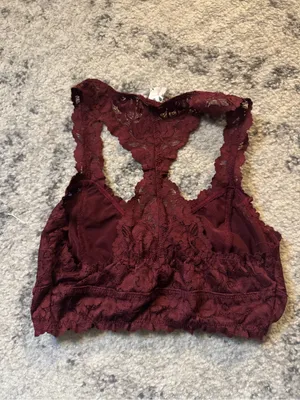 Wishlist Wine Lace Racerback Bralette thumbnail 4