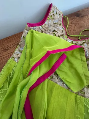 Indian Party Dress Partywear Lime Green Size M thumbnail 16