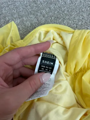 Yellow Ruched Square-Neck Tank Top Size XS thumbnail 3